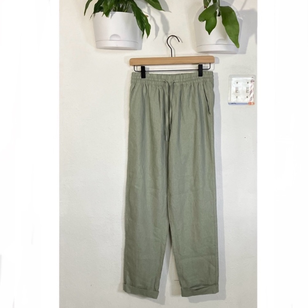 Love Tree Sage Green Linen Pants